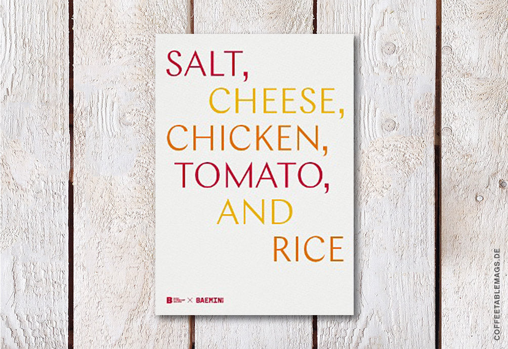 Magazine F – Book: Salt, Cheese, Chicken, Tamato, and Rice – Cover