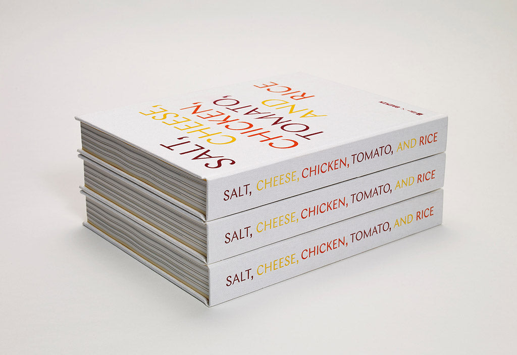 Magazine F – Book: Salt, Cheese, Chicken, Tamato, and Rice – Cover (alt)