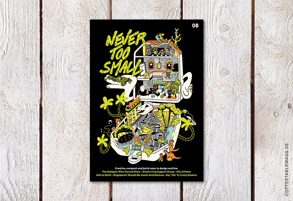 Never Too Small Magazine – Issue 8, cover, design and interior magazine